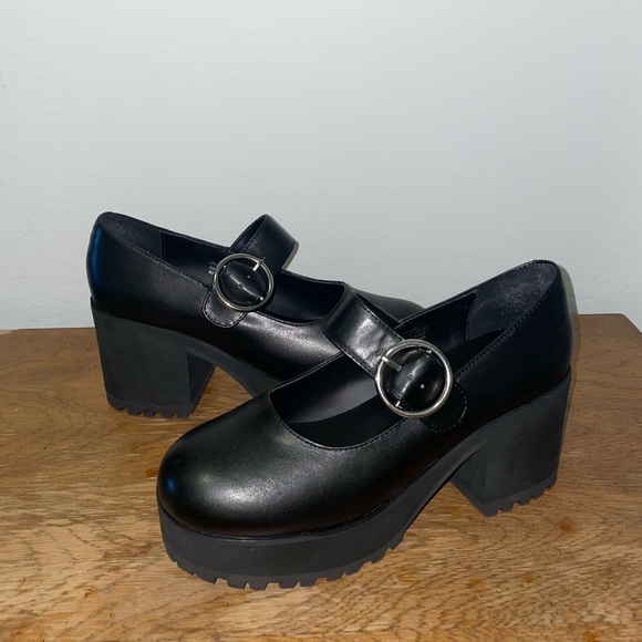 Current Mood Shoes - Black Mary Jane Platform Shoes